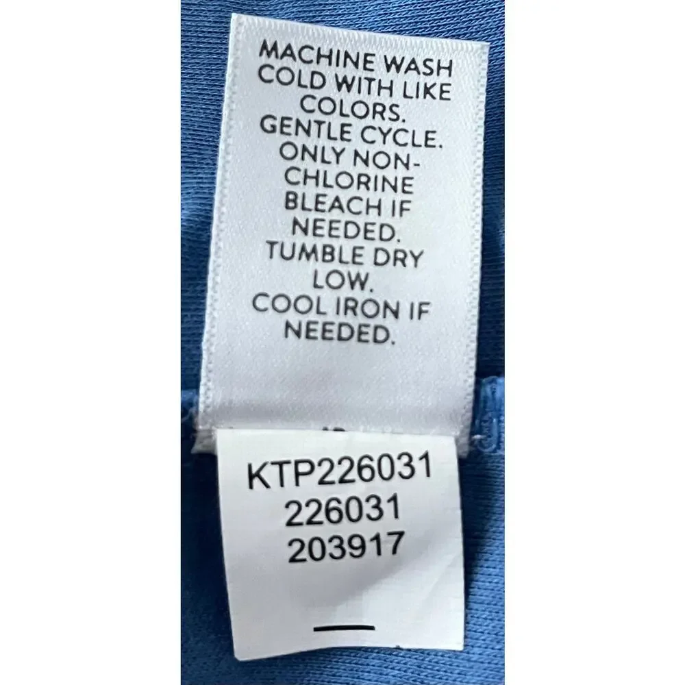 J. HILL SUPIMA V-NECK TUNIC, WOMENS, M, BLUE W/PAISLEY WHITE & BLACK FLOWERS - Picture 9 of 10